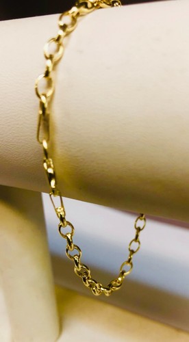 14k Yellow Gold Lite Oval Rolo Link Chain Bracelet 7 Inch 1.7 grams 3.2 MM - Picture 9 of 12