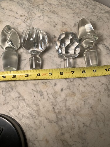 Set of 4 Crystal Glass Cruet Decanter Stoppers - Picture 6 of 10