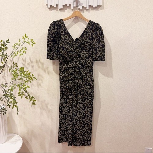 En Saison Flora Midi Denim Dress in Black Taupe NWT Women Dress Size Small - Picture 2 of 7