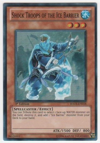 3 x Shock Troops of the Ice Barrier - HA03-EN018 - Super Rare - 1st Edition Near