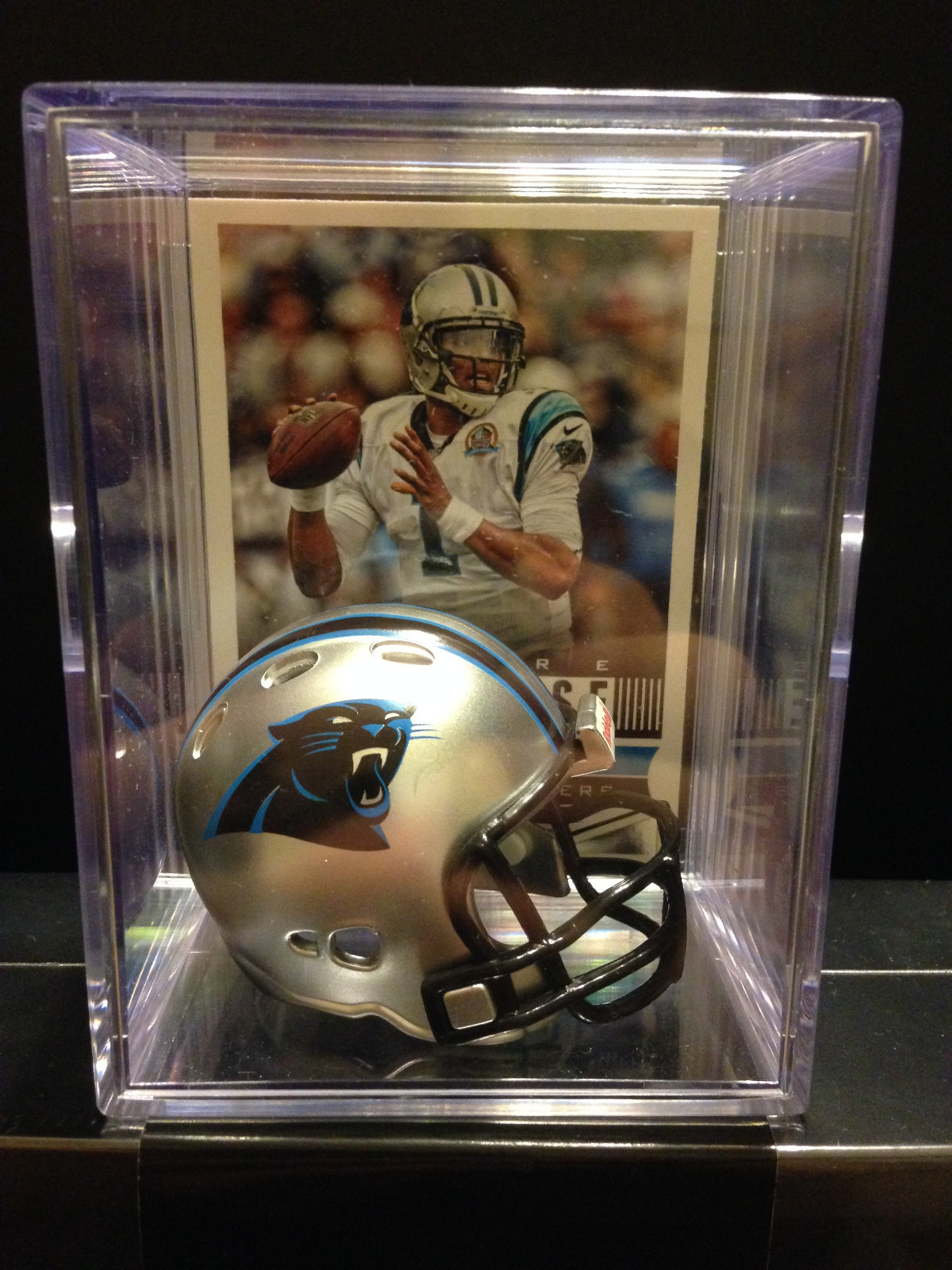 CAROLINA PANTHERS NFL Players Mini Helmet Shadowbox w/ card - Picture 8 of 14