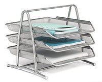 Desk Tray Office Supplies Paper Organizer Sturdy Mesh Metal Lightweight Silver Desk Tray Office Supplies Paper Organizer Sturdy Mesh Metal Lightweight Silver