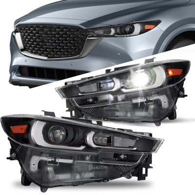 For Mazda CX-5 2022-2024 Full LED Headlights Non-AFS w/o DRL Black Housing L/R