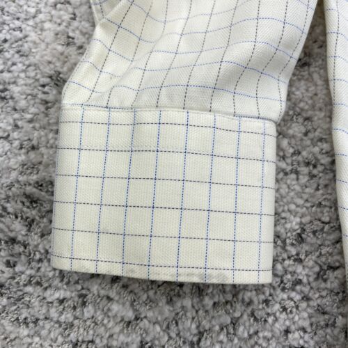 Canali Dress Shirt Mens 15.5 39 Check Cream Long Sleeve Button Up Made In Italy - Picture 3 of 8