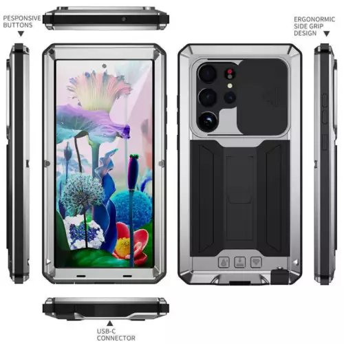 Metal Gorilla Glass Hybrid Waterproof Case Cover f Samsung S25Edge S24 S25 Ultra - Picture 38 of 52