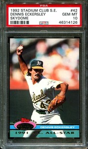 1992 STADIUM CLUB S.E. SKYDOME #42 DENNIS ECKERSLEY HOF ...