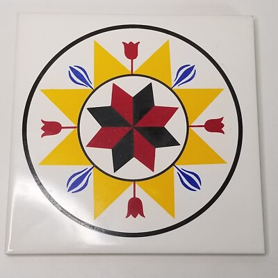 Hex Sign Tile Fertility Abundance &amp; Good Will Dutch PA USA 6 in 
