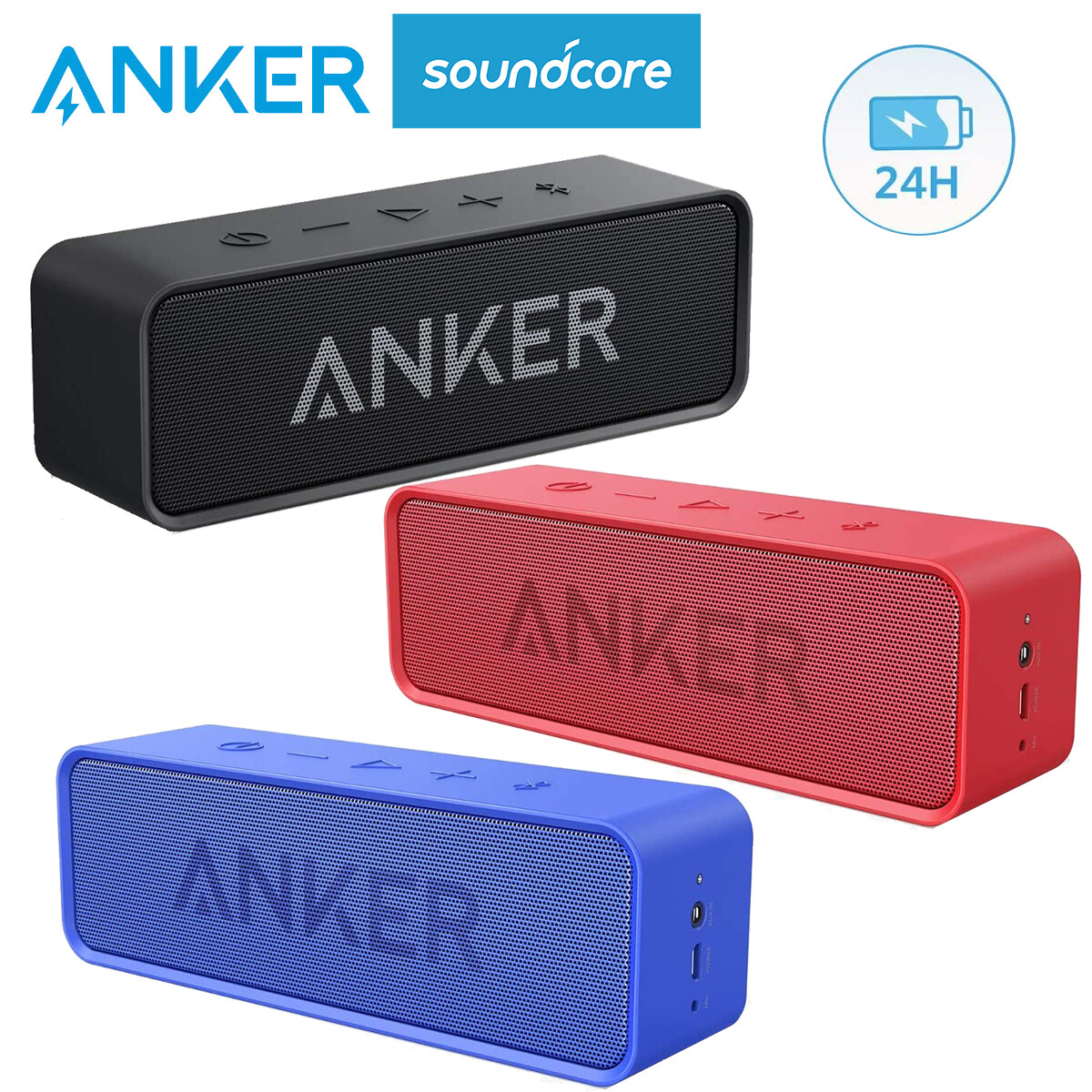 Anker Soundcore Bluetooth Speaker Wireless Waterproof Bass Stereo Sound W/ Alexa Anker Soundcore Bluetooth Speaker Wireless Waterproof Bass Stereo Sound W/ Alexa