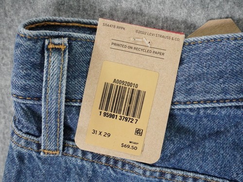 Levis Jeans Womens 31x29 High Waisted Straight Baggy Wide Leg Hemp Blend - Picture 14 of 16