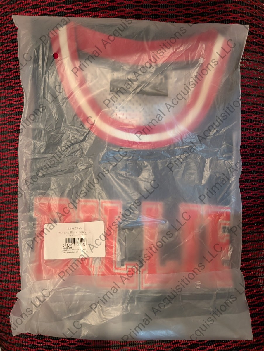 Billie Eilish Red and Black Basketball Jersey LARGE READY TO