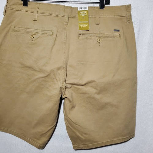 Levi Strauss Signature Gold Casual Chino Shorts Mens 38 Brown Flex 11" Denim - Picture 8 of 11