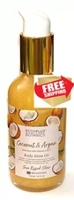 Coconut & Argan Body Glow Oil with Vitamin E & C / Sun Kissed Glow