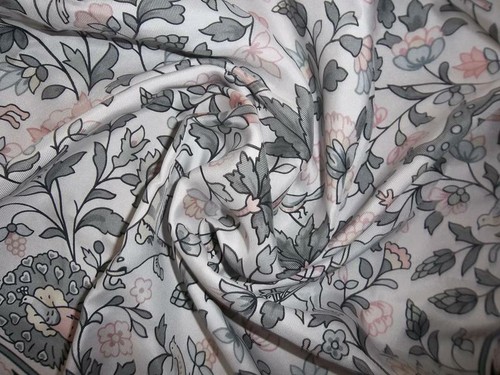 Liberty London silk scarf peacocks, elephants, flowers print - Picture 2 of 5