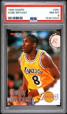 ? KOBE BRYANT ROOKIE CARD — PSA 8 NM-MT | 1996-97 NBA Hoops #281 S4001. rookie card picture