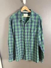 The Normal Brand Shirt Mens XL Plaid Flannel Long Sleeve Button Up Green
