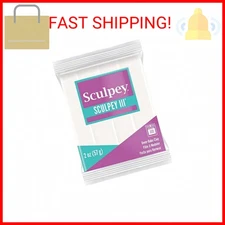 Polyform Sculpey III Polymer Oven-Bake Clay, White, Non Toxic, 2 oz. bar