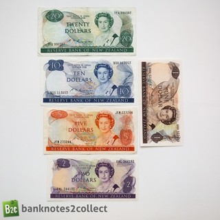 NEW ZEALAND: Set of 5 New Zealand Dollar Banknotes.