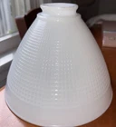 Vintage 8" LAMP SHADE Milk Glass Torchiere Diffuser  2-1/4" 8’ WAFFLE PATTERN
