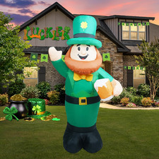 4FT Inflatable St. Patrick's Day Decoration with LED Lights for Outdoor Use