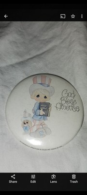 Vintage 4th Of July Independence Day Precious Moments God Bless America Pin