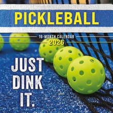 Carousel Calendars,  Pickleball 2026 Wall Calendar, 12'' X 12'', 16-Month Calend
