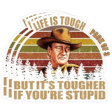 Life is Tough But It's Tougher If You're Stupid Vintage Sunset Bumper Sticker