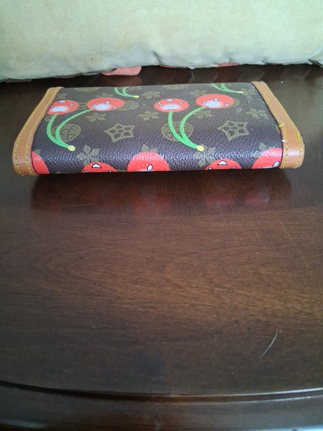 Cherry Pattern  Brown Wallet Bifold - image 6