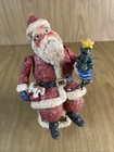 Olde World Santa On Chimney Resin Figurine Glitter Moving Arms Christmas 9”