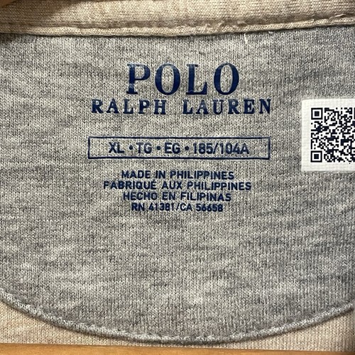 POLO RALPH LAUREN camicia in pile grigio chiaro manica lunga con zip taglia XL - Foto 2 di 8