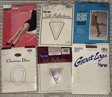 VINTAGE PANTY HOSE SZ C/D HANES CHRISTIAN DIOR HUSH HUSH GREAT LEGS CHOICE