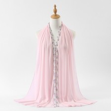 Muslim Ladies Chiffon Embroidery Hijab Long Shawl Islamic Casual Wrap Headscarf