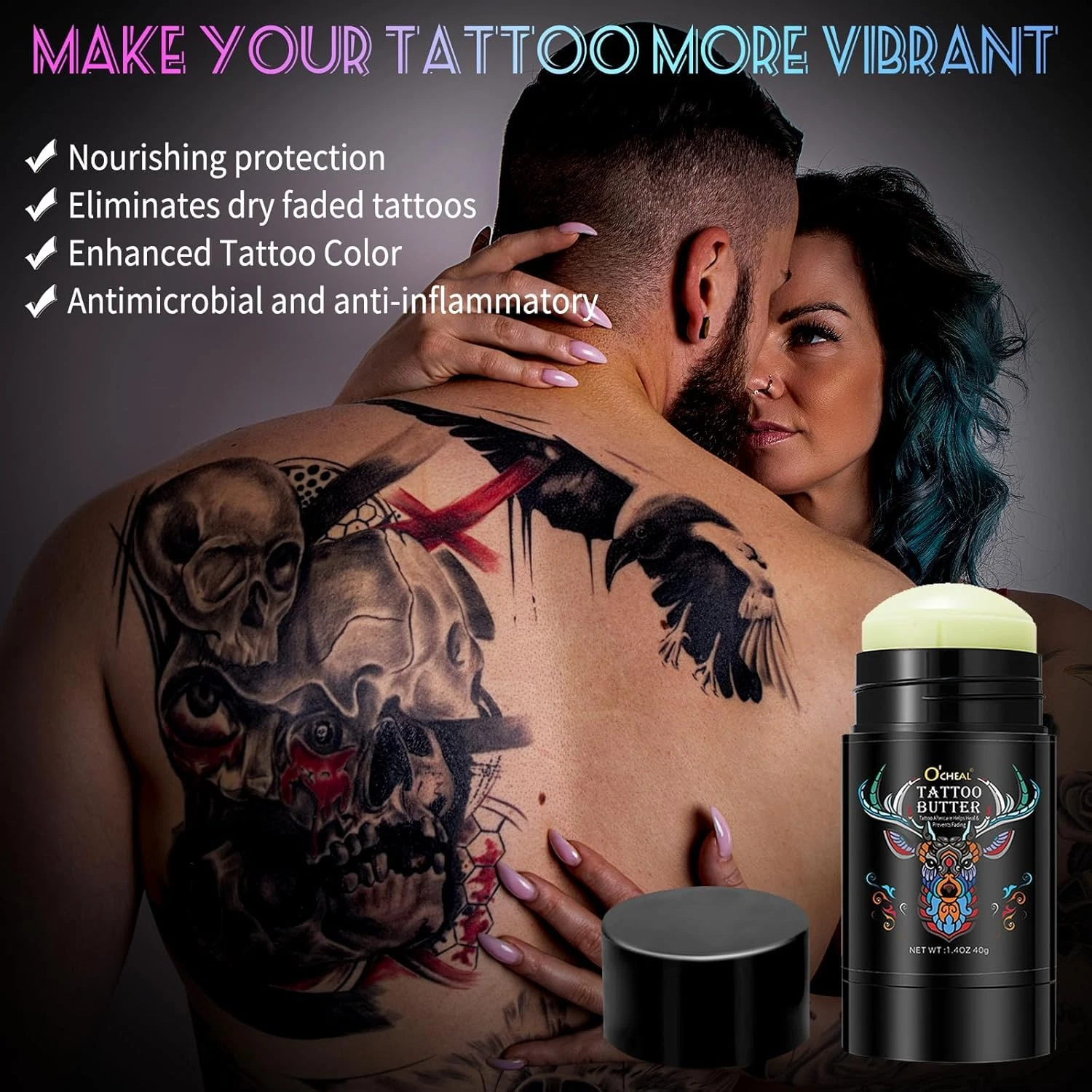 40Gx2 Natural Organic Tattoo Aftercare Butter Balm Moisturizer Color Enhance image 2