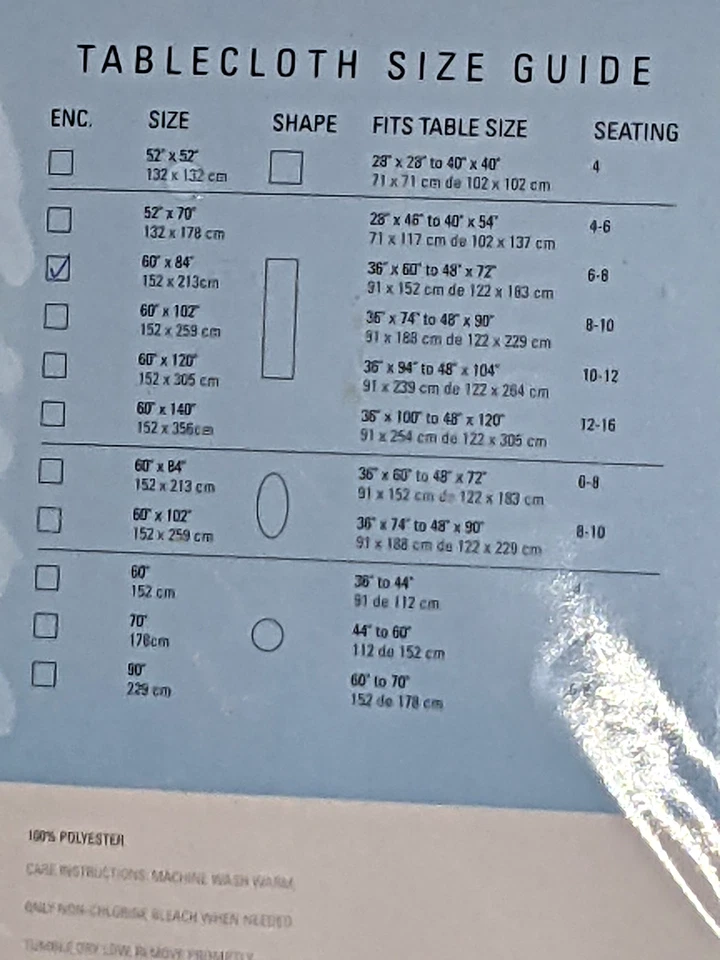 Mantel Oblongo Rojo Estilos de Vida Liberación del Suelo 60" X 84" NUEVO PAQUETE Foto 3 de 4