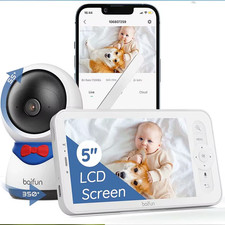 1080P 5" Baby Monitor Camera, PTZ 355 Camera Baby Motion Monitoring and Automati