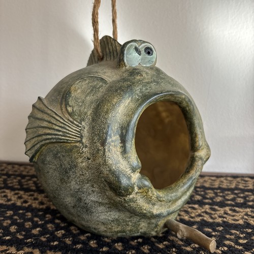 Art Pottery Fish Birdhouse