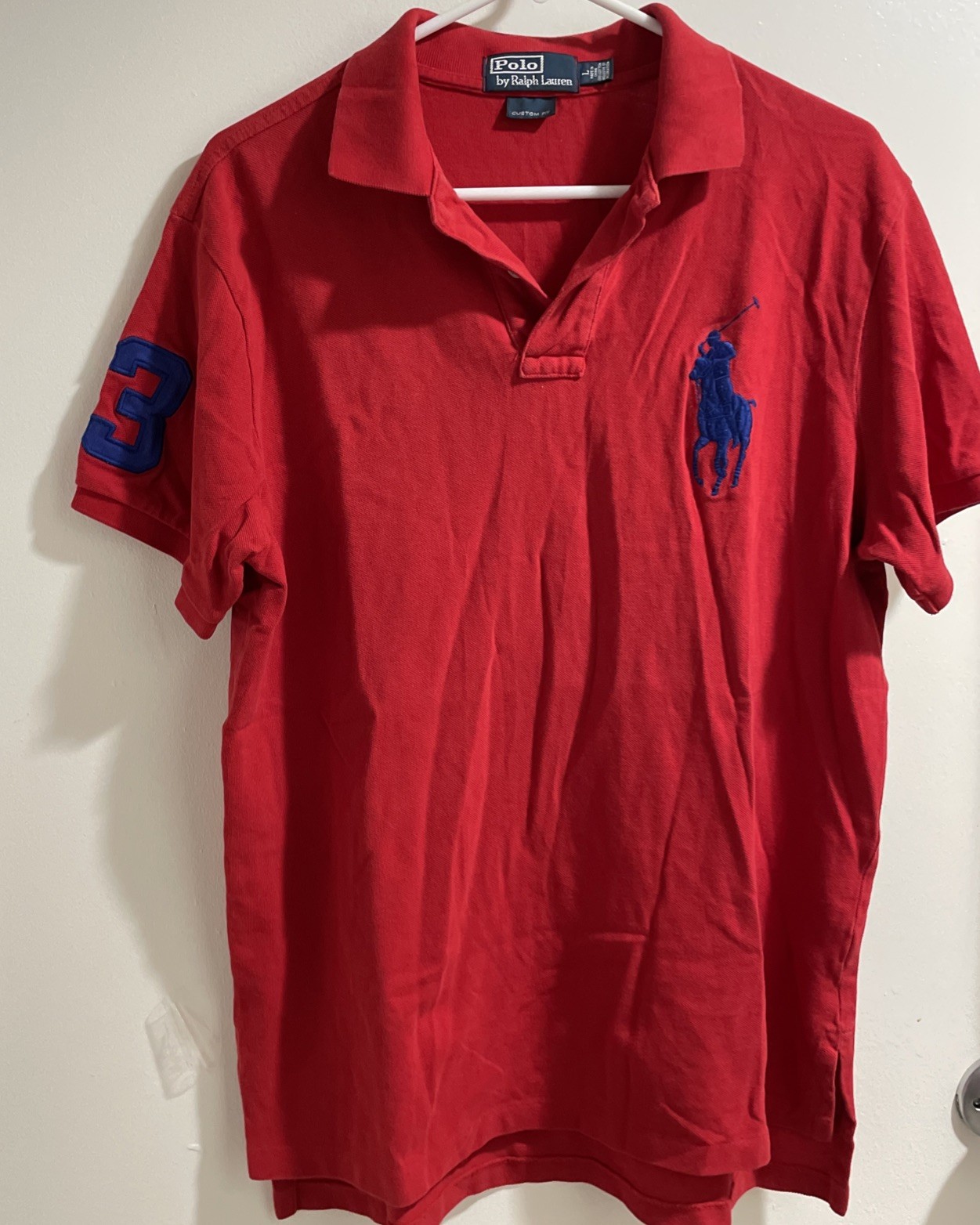 POLO RALPH LAUREN BIG PONY UOMO SU MISURA CAMICIA ROSSA TAGLIA LARGE #3