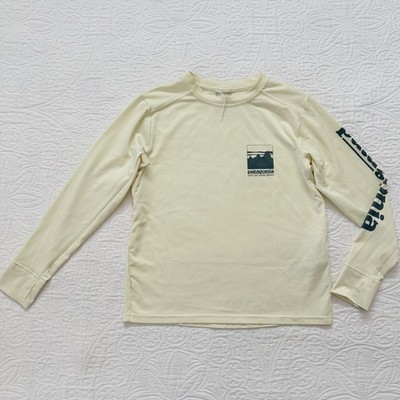 Patagonia Kids Long-Sleeved Capilene Silkweight T-Shirt, Isla Yellow Sz S 7-8