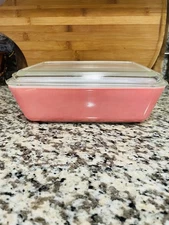 Vintage Pink Flamingo Pyrex 503 Refrigerator Dish Rare Lid 1950s Midcentury NICE