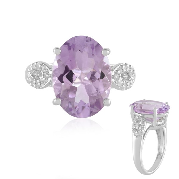 Cavill Lavendel Amethyst Ring 5,22Ct Ovalschliff Zirkon Pavé 925 Silber Platin--image