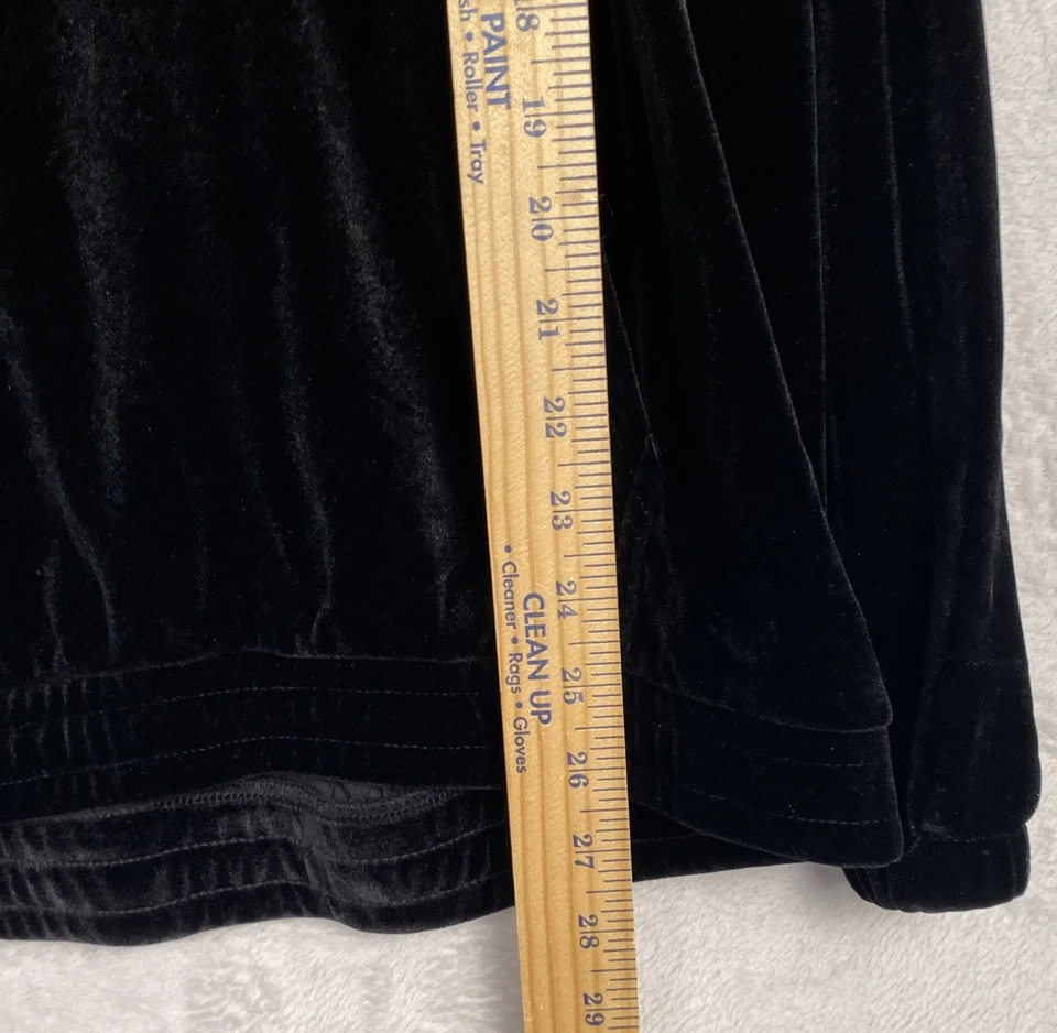 Forever 21 Hombres Terciopelo Sudadera con Capucha Pullover Negro Terciopelo Grande Patinador Dinero Lujoso Foto 4 de 4