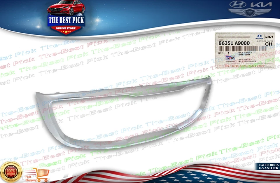 Guarnição de grade OEM para 2015-2018 Kia Sedona Center Chrome 86351A9000 grelha GENUÍNA - Imagem 2 de 4