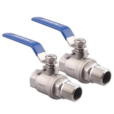 Professional Grade 3/4 Inch Ball Valve Set - Heavy Duty Stainless Steel 2 Pack
