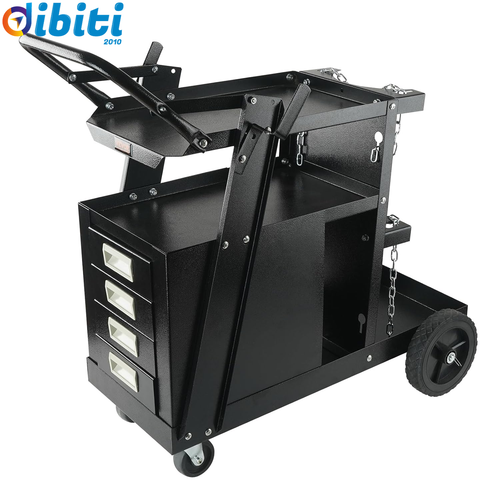Carrello per Saldatura 2 Ripiani Con 4 Cassetti per Trasporto Saldatrice Con Ruo - Foto 13 di 13