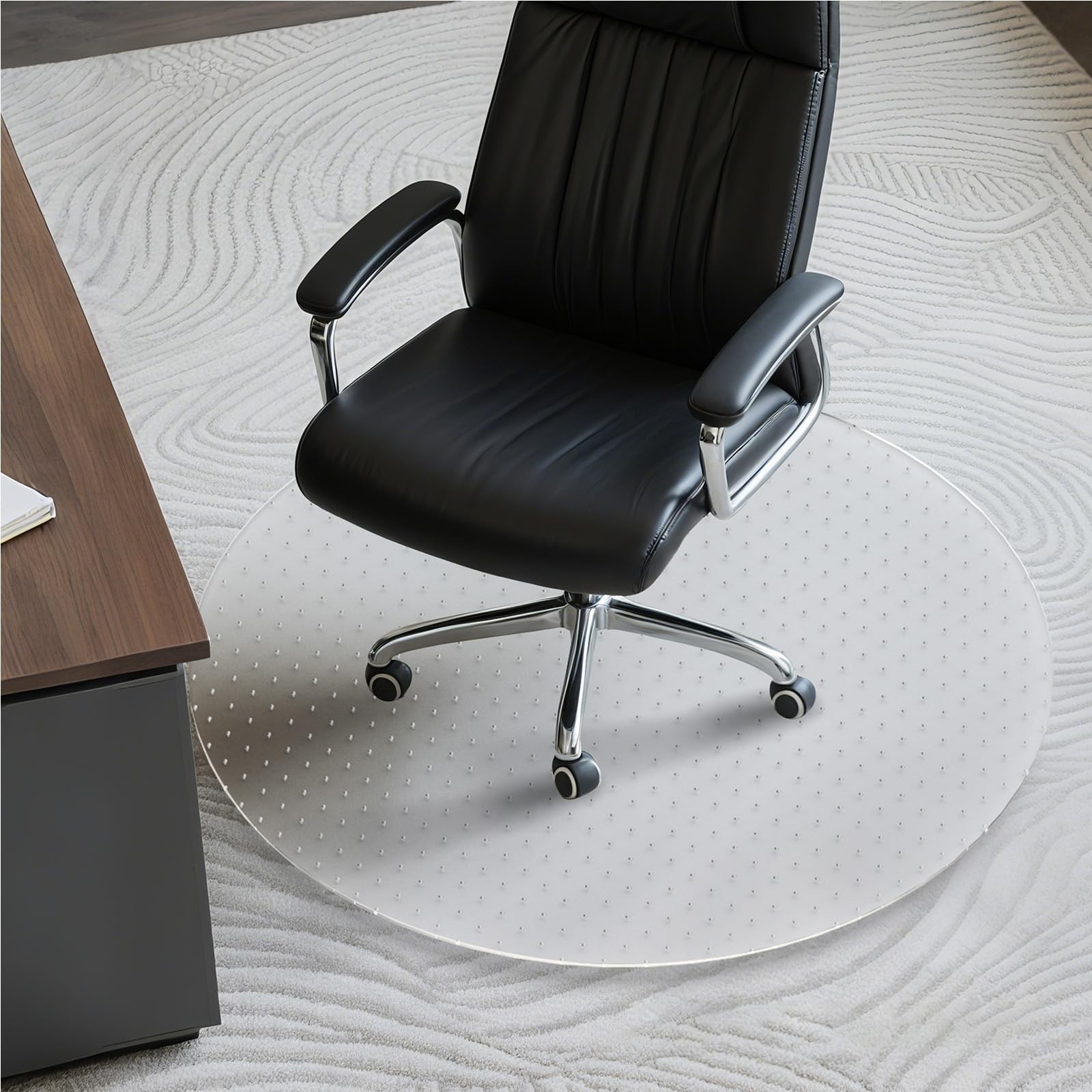 36x36 Plastic Office Chair Mat for Carpet - Computer Desk Floor Protector-image