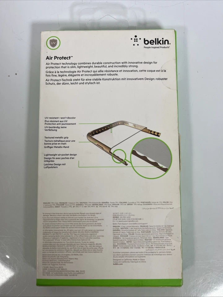 Funda Belkin Sheerforce Pro para iPhone 7/8 Plus Oro Rosa Transparente Brillo Foto 2 de 3