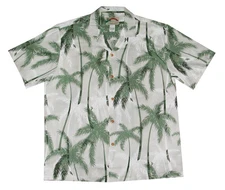 Paradise Found Men's Coconut Grove Hawaiian Shirt, White, 4X