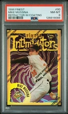 MIKE MUSSINA 1996 TOPPS FINEST BASEBALL #90 GOLD REFRACTOR PSA 8 ORIOLES HOF