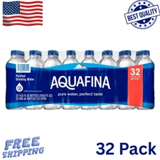 Aquafina Purified Bottled Drinking Water, 16.9 oz, 32 Pack Bottles