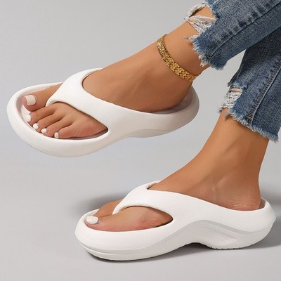 Damen Plattform EVA Flip Flops Sommer Rutschfest Weich Bequem Strand Sandalen