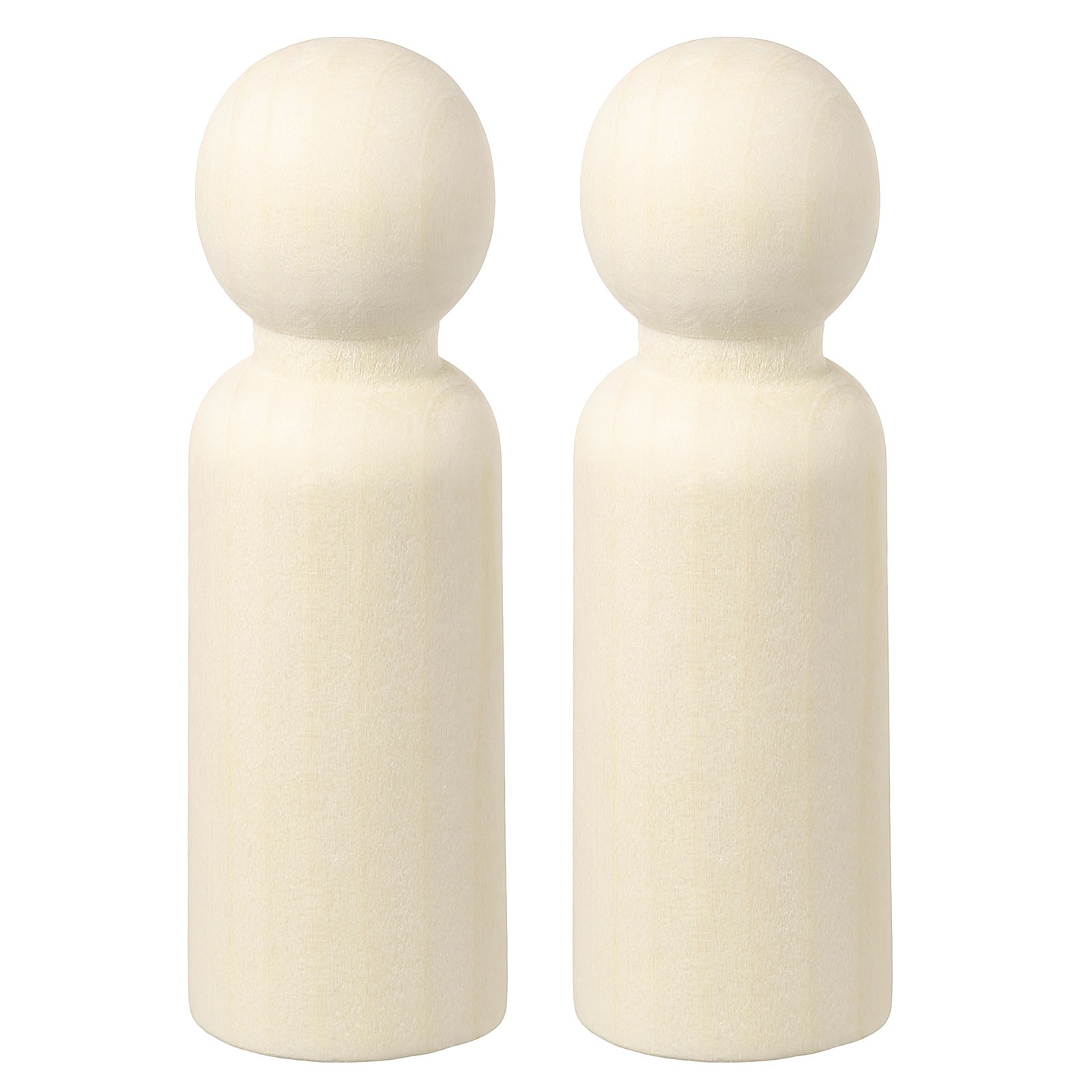 2 Muñecos madera 3.5" sin pintar para manualidades